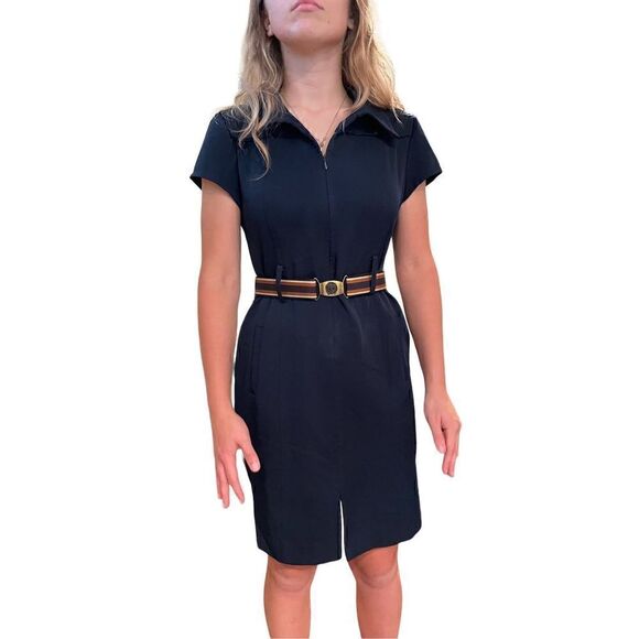 Vintage Sweet structured navy blue dress - Picture 1 of 7